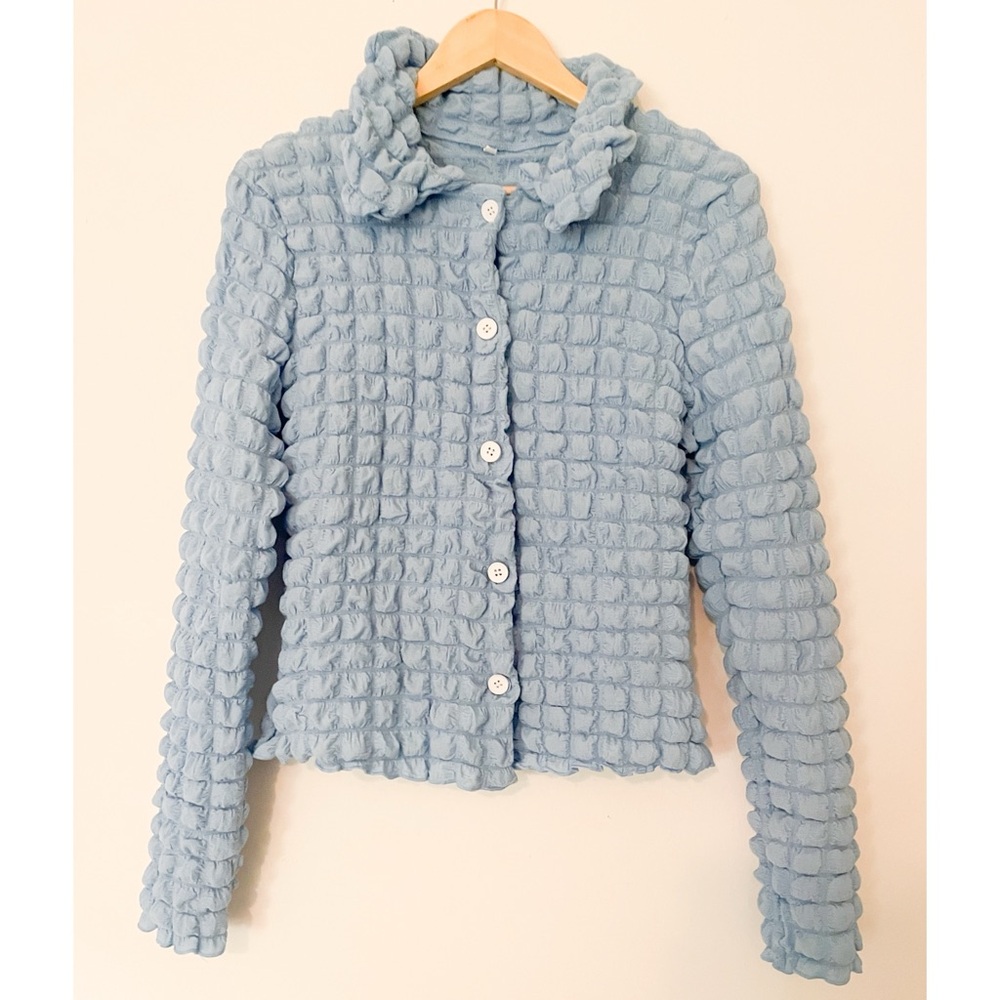 Blue Textured Women's Shirt